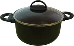 Panela Tacho Arroz Antiaderente Tampa De Vidro Arroz Feijão (PRETO)