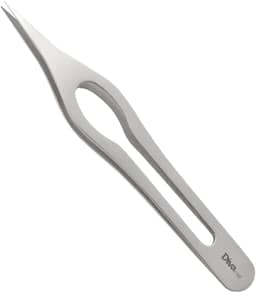 Pinça para Sobrancelhas Ponta Agulha Fina de Alta Precisão Profissional Autoclavável para Design de Sobrancelhas em Aço Inox cor Prata