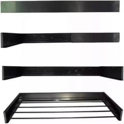 Varal de Parede Magico Dobrável Retrátil 80cm 5 Varetas Recolhível Invisível Mágico Roupas Apartamento Espaço Pequeno