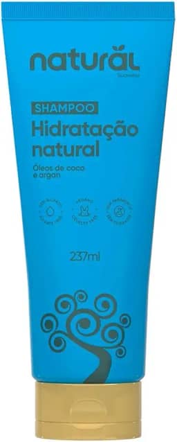 Shampoo Natural com Óleo de Coco e Argan - Hidratação Saudável e Nutrição Profunda - Sem Sal, Sem Corantes, Sem Silicone - 237ml