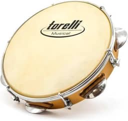 PANDEIRO 08" INJETADO COR NATURAL C/PELE ANIMAL