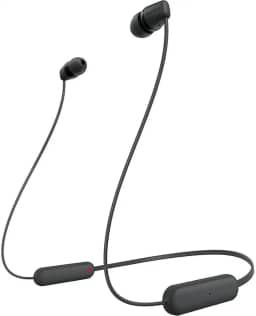 Sony Fones de ouvido intra-auriculares WI-C100 sem fio Bluetooth com microfone embutido, preto