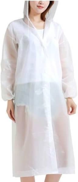 Capa de Chuva Reutilizável Transparente Capuz Adulto Unisex Impermeável Resistente Leve à Prova D’Água e Dobrável para Shows Viagens Caminhadas Acampamento Botão Passeio Festas