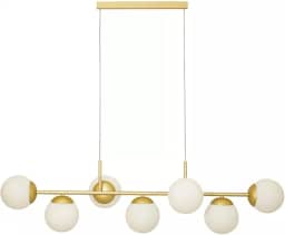 Lustre Pendente Jabuticaba 7 globos E27 Alumínio Dourado