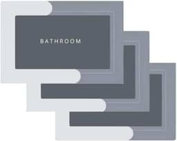 Tapete Mágico Antiderrapante para Banheiro Kit com 3 Unidades Absorvente e Secagem Rápida