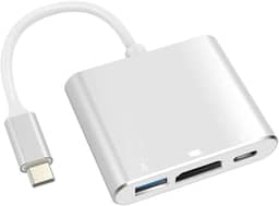 Adaptador USB-C para HDMI 4K USB 3.0 e Tipo-C Hub 3 em 1 Carregamento rápido Compatível com MacBook Notebook Transmissão de Vídeo 4K Premium