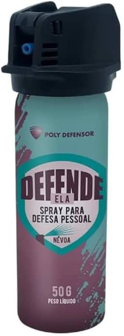 Defende Spray de Defesa Pessoal, Verde, 50g, Jato em Névoa 2,5m, Sistema Flip-Top, Extratos Vegetais, 12cm x 4cm, Uso em Áreas Abertas