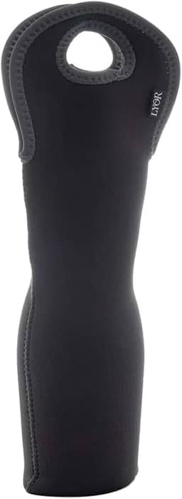 LYOR - Bolsa Térmica em Neoprene Para 1 Garrafa de Vinho Preta 39 x 12Cm