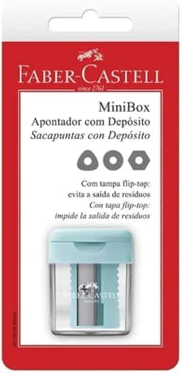 Apontador com Depósito Minibox, Faber-Castell, SM/MINIBOX, Multicor