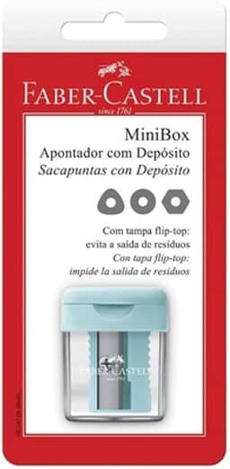 Apontador com Depósito Minibox, Faber-Castell, SM/MINIBOX, Multicor