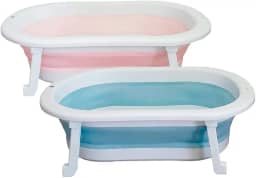 Banheira Retrátil Dobrável Em Silicone De Bebe (Azul)