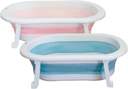 Banheira Retrátil Dobrável Em Silicone De Bebe (Azul)