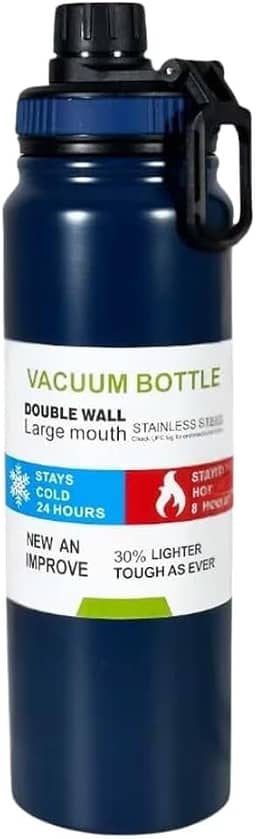 Garrafa Térmica Inox 800ml com Alça e Bico | Parede Dupla, Isolamento a Vácuo, Livre de BPA | Ideal para Academia, Escritório e Viagens.