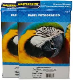 Papel Fotográfico 180 G Glossy Brilho A4 100 Folhas A Prova D'Água Masterprint