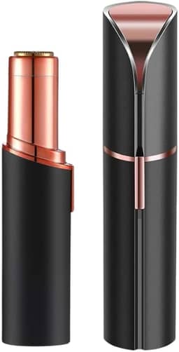 Batom Depilador Elétrico Recarregável Facial USB – Removedor De Pelos Portátil Para Rosto Buço E Sobrancelhas (Preto)