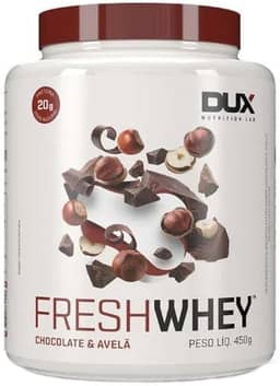 Suplemento em Pó Fresh Whey 3w Conc. Isolado Hidrolisado Chocolate belga e Avela 450g - Dux Nutrition