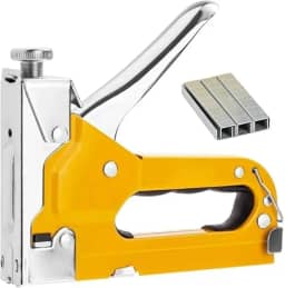 Grampeador Tapeceiro Profissional 3 em 1 de Alta Pressão com 600 Grampos – Grampeador Manual para Estofador, Madeira, Artesanato e Uso Doméstico