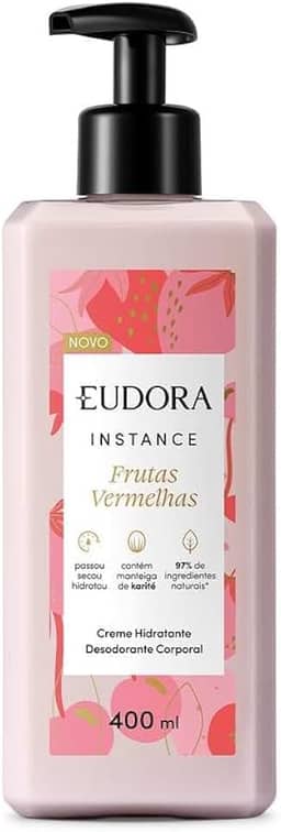 Eudora Creme Hidratante Desodorante Corporal Instance Frutas Vermelhas 400ml
