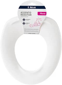 Atlas - Assento Redutor Infantil Plástico Adaptável Sobre Assento Sanitário Convencional, Cor Branca