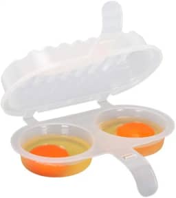 Moldes para Fritar Ovo, Anel para Fritar Ovo, Forma Cozinha Ovo Omelete Direto No Microondas FáCil RáPido Omeleteira 2 em 1, 18×16×6cm