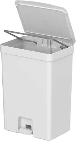 Lixeira para cozinha banheiro com pedal OU Trium 30 litros branca