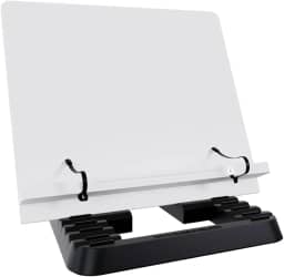 Marca Fácil Suporte para Livro e Notebook Resistente Ergonômico Durável Leve Portátil 19 Níveis de Ajuste com Prendedores de Páginas Branco M02