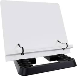 Marca Fácil Suporte para Livro e Notebook Resistente Ergonômico Durável Leve Portátil 19 Níveis de Ajuste com Prendedores de Páginas Branco M02