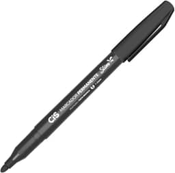 Marcador Permanente CIS SLIM, Preto e Branco, Blister com 2