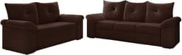 Conjunto de Sofá 2 e 3 Lugares Taurus Veludo Marrom