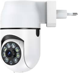 Câmera de Segurança Tomada Sem Fio 2MP WiFi Visão 360° HD 1080p Câmera IP Infravermelho Controle via App 2 Modos de Visão Noturna Áudio Bidirecional Detecção de Movimento Premium