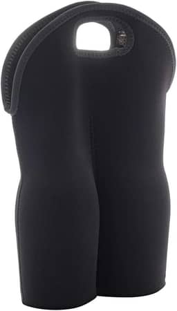 LYOR - Bolsa Térmica em Neoprene para 2 Garrafas de Vinho Preta 36cm x 24,5cm