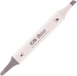 Marcador Criativo Acrílico CIS FLOW, Ponta dupla, Não transfere para o outro lado, Cinza N°39, Blister com 1 unidade