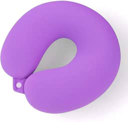 Almofada de Pescoço Travesseiro Cervical Ergonômico para Viagem Micropartículas Descanso (Lilás)