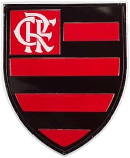 Mileno Placa Decorativa Metal Formato Escudo Flamengo, Prata, 20.5x16.5cm, Tema Futebol, Estilo Vintage, Montagem Parede