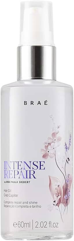 Óleo Para Cabelo Braé Intense Repair 60ml - Sérum Capilar Reparador de Pontas - Brilho Espelhado e Controle de Frizz - Toque Seco e Leve
