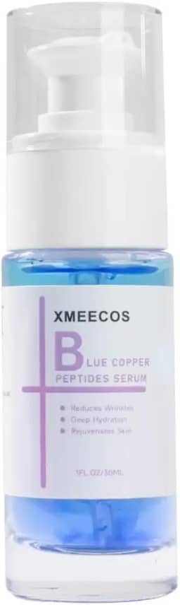 Sérum facial Blue Copper Peptides para renovação e hidratação avançada da pele auxilia em colágeno, elasticidade e reparo natural, proteção antioxidante para uma pele saudável e rejuvenescida, leve