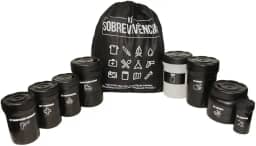 Kit Sobrevivência Atack One Completo Com 8 Potes, Diversos, Higiene, Costura, Primeiros Socorros, Sobrevivência, Manutenção de Coturno, Armamento e Extra