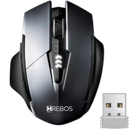 Mouse Gamer Sem Fio Recarregável Easy Gaming – 1600 DPI Ajustável, Cliques Silenciosos, Design Ergonômico, USB 2.4GHz, Óptico Preciso, Bateria de Longa Duração para Jogos e Escritório
