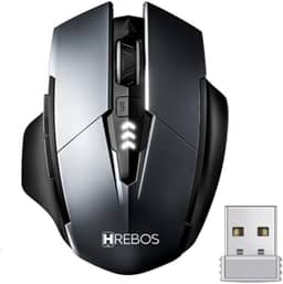 Mouse Gamer Sem Fio Recarregável Easy Gaming – 1600 DPI Ajustável, Cliques Silenciosos, Design Ergonômico, USB 2.4GHz, Óptico Preciso, Bateria de Longa Duração para Jogos e Escritório