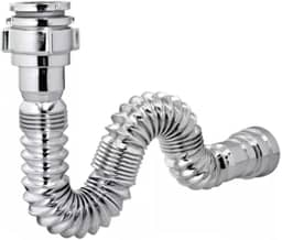 Sifão Sanfonado Flexível Cromado Cozinha Pia Banheiro Tanque