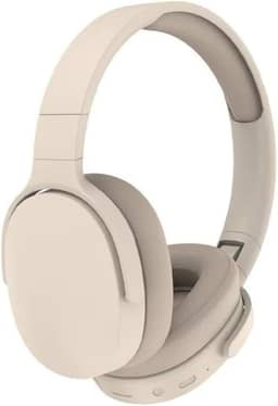 Fone de Ouvido Sem Fio Headphone Bluetooth Fone Corrida Academia Com Cancelamento de Ruído On-ear Dobrável (Off White)