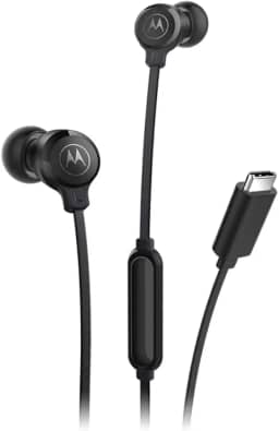 Motorola, Earbuds 3C-S, Conexão USB-C, Fone de Ouvido com Microfone, Preto