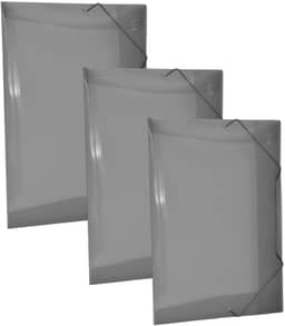 KIT 30 PASTA FUMÊ ABA COM ELASTICO SEM LOMBO PARA ORGANIZAR DOCUMENTO ESCRITÓRIO