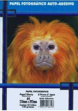 Papel Fotográfico A4 130g Auto Adesivo Brilhante 50 Folhas