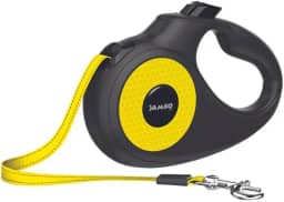 JAMBO PET | GUIA RETRATIL | FRIEND BRILHA NO ESCURO | PRETA | MINI 3M | SUPORTA ATÉ 12KG