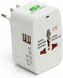 Adaptador Universal de Tomada com Porta USB – Viagem Internacional - Plug Mundial EUA, Europa, Reino Unido e Austrália | Carregador com Proteção e LED