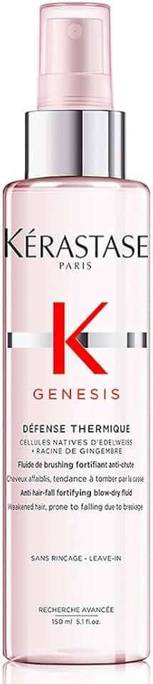 Kérastase Spray Genesis Spray Défense Thermique, Cabelos com queda, Prevenção da queda, Flor de Edelweiss, Raiz de gengibre, Xylose, 150 ml