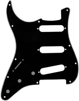 Escudo Preto Com 11 Furos Para Guitarra Canhota 3 Camadas (Sanduíche)