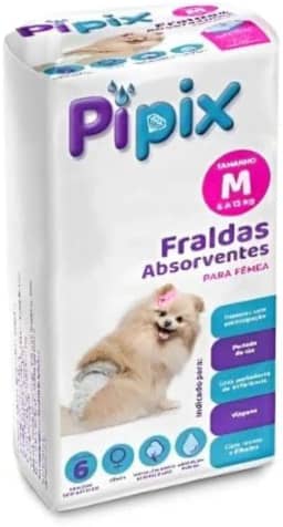 Fralda Absorvente Tamanho M Para Cães Fêmea 3 à 6kg – Ideal Para Incontinência, Cio, Pós-Cirurgia ou Viagens – Confortável e Fácil de Usar