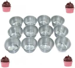 Forminha Para Cupcake Padrão Com 12 Peças Em Alumínio